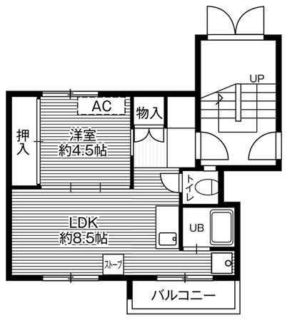 ビレッジハウス手稲1号棟 (105号室)の物件間取画像